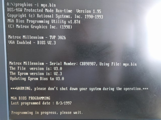 Matrox Millennium BIOS update