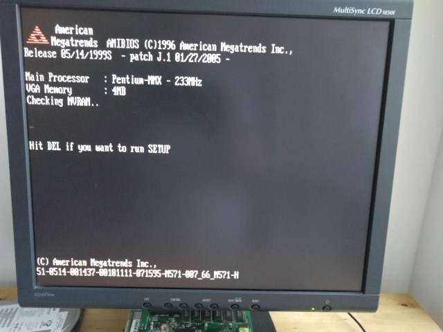 Post from M571 3.2 motherboard BIOS version 19990514S-J1